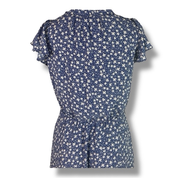 Lauren Ralph Lauren Blue Floral Midi Dress Size 14 – Elegant Boho Cottagecore - Picture 6 of 8